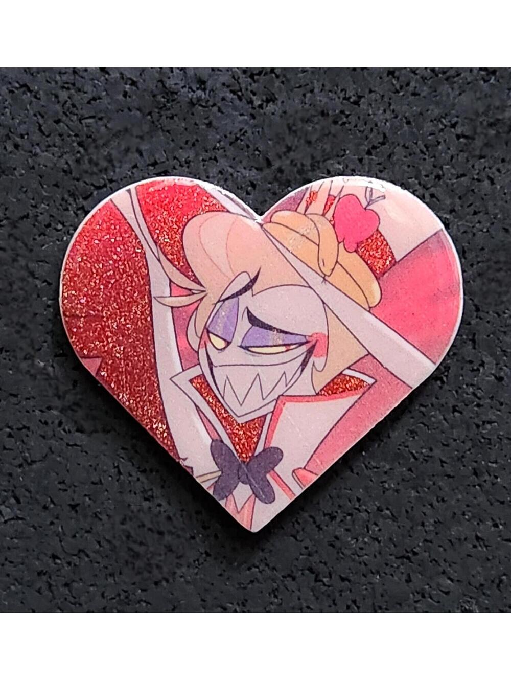 Lucifer glitter pin - Hazbin Hotel